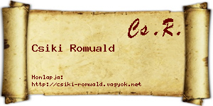 Csiki Romuald névjegykártya