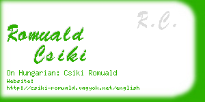 romuald csiki business card